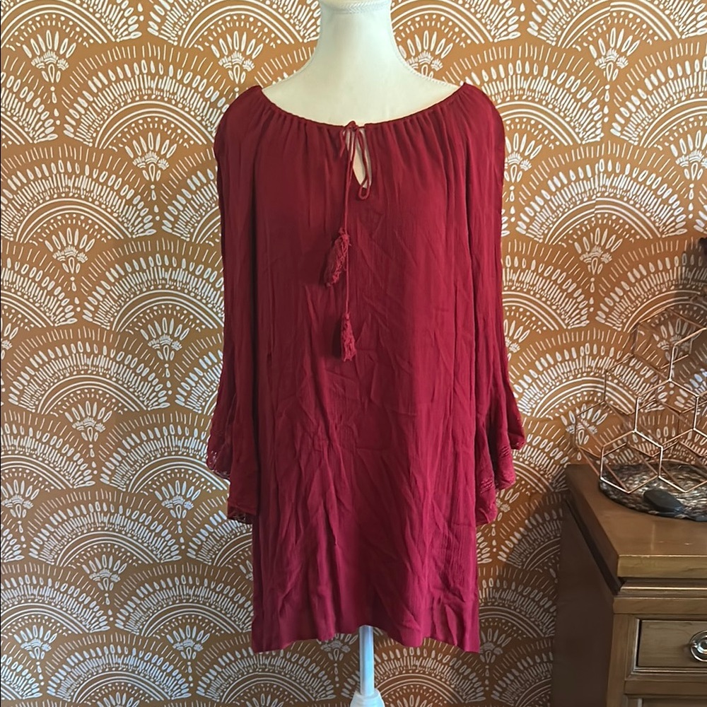 Elegant Red Long Sleeve Dress
